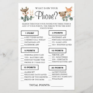 Woodland Was ist auf Ihrem Handy Showspielkarte Flyer