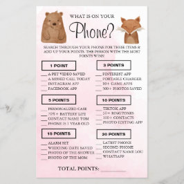 Woodland Was ist auf Ihrem Handy Showspielkarte Flyer