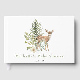Woodland Watercolor Deer Baby Dusche Gästebuch