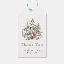 Woodland Watercolor Eichhörnchen Babydusche Geschenkanhänger