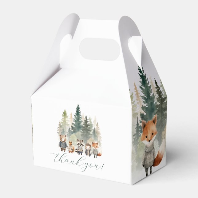 Woodland Watercolor Kinderdusche Geschenkschachtel (Vorderseite)