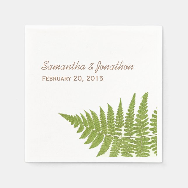 Woodland Wedding Fern Napkins Serviette (Vorderseite)
