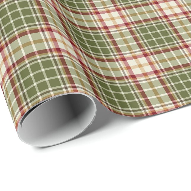 Woodland Weihnachten Kariertes Muster Geschenkpapier (Rolleneckpunkt)