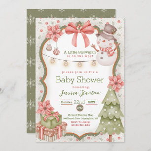 Woodland Weihnachten Snowman Baby Dusche Einladung