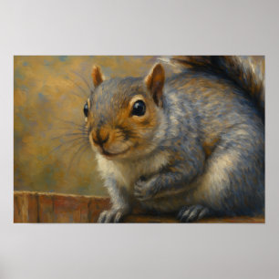Woodland Whimsy - Realistisches Eichhörnchenportra Poster