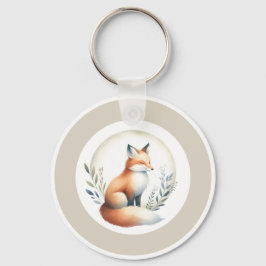 Woodland Whisper - Fox Keychain Button Schlüsselanhänger
