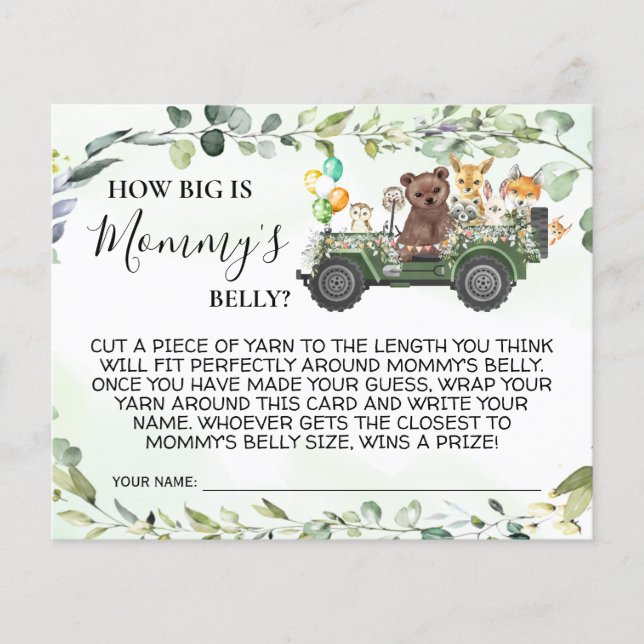 Woodland Wie groß ist die Bauchdusche-Spielkarte d Flyer (Vorne)