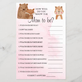 Woodland Wie gut wissen Sie, dass Mama eine Spielk Flyer