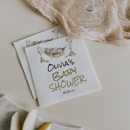 Woodland Wild Forest Bear Animal Baby Shower Serviette