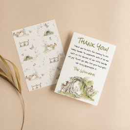 Woodland Wild Forest Deer Bunny Cute Baby Shower Dankeskarte
