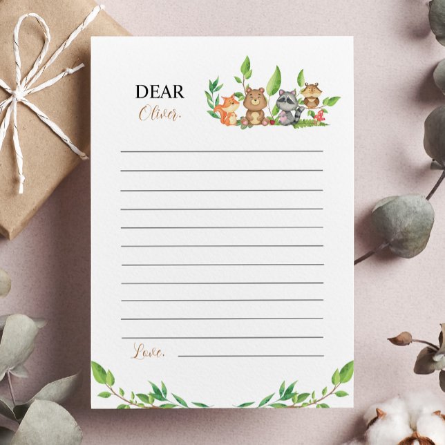 Woodland Wild One Note Time Kapselkarte Dankeskarte (Von Creator hochgeladen)