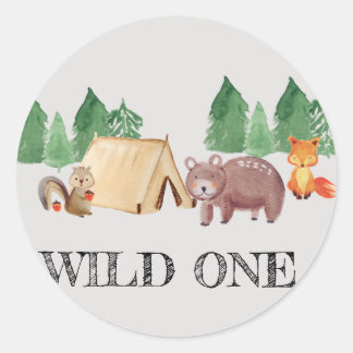 Woodland Wild ONE Runder Aufkleber