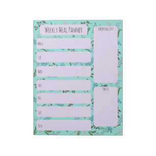 Woodland Wildblume Weekly Meal Planer Notizblock
