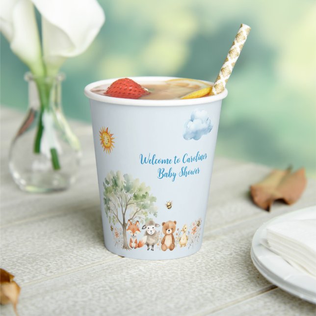 Woodland Wildlife Animals Baby Shooting Paper Cup Pappbecher (In Situ)