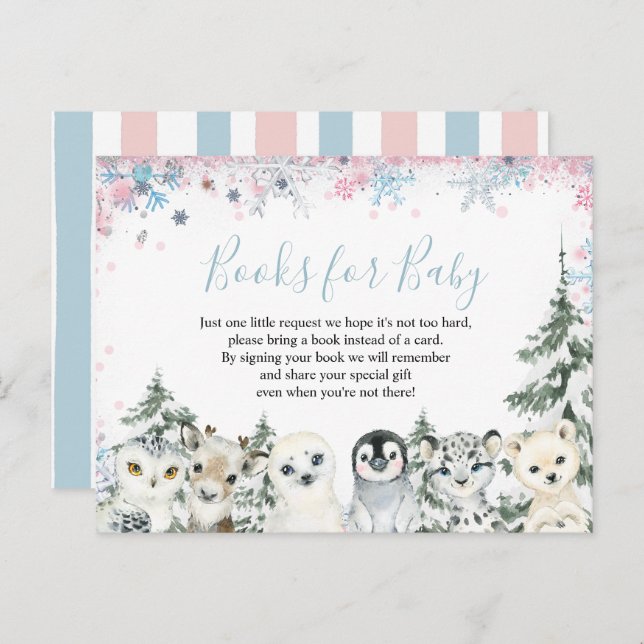 Woodland Winter Animal Artics Books für Baby Postkarte (Vorne/Hinten)