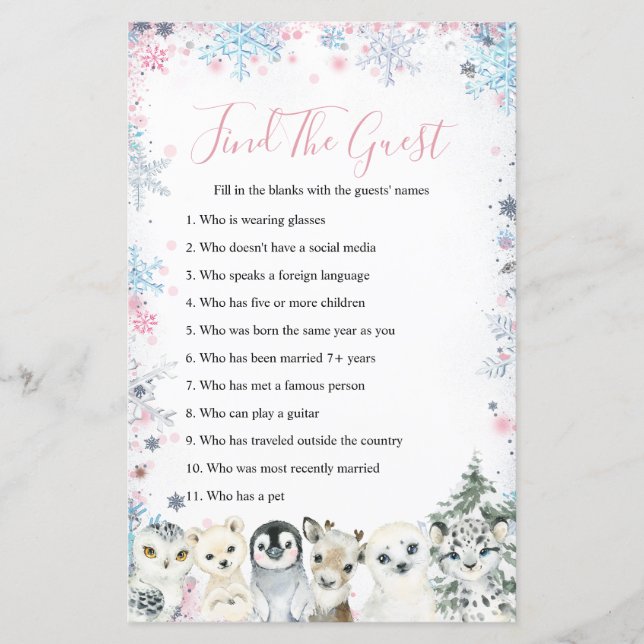 Woodland Winter Animal Artics Finden Sie das Game (Vorderseite)