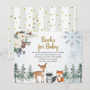 Woodland Winter Animal Fooks for Baby Postkarte