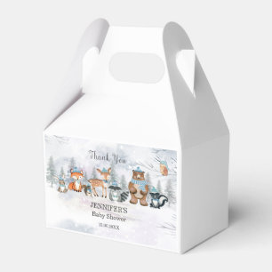 Woodland Winter Animals Kinderdusche Geburtstag Geschenkschachtel