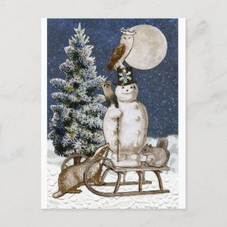 Woodland Winter Ansammlung Postkarte