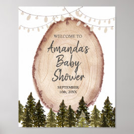 Woodland Winter Baby Duschwald Begrüßungszeichen Poster