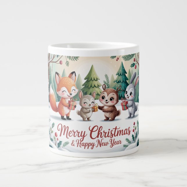 Woodland Winter Friends Jumbo-Tasse (Vorderseite)
