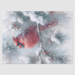 Woodland Winter Kardinal Bird Seidenpapier