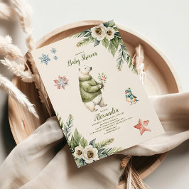 Woodland Winter Weihnachtsdusche Einladung