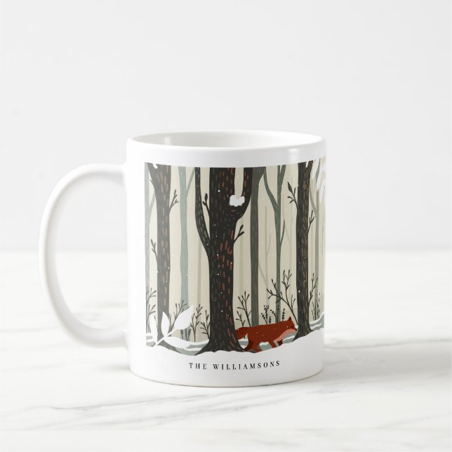 Woodland Winter Wonderland Forest Fox Joy Kaffeetasse (Links)
