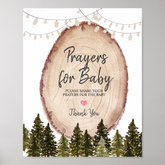 Woodland Winterwald Gebete für Baby Poster (Vorne)