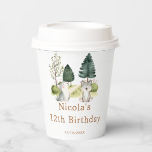 Woodland Wolf Birthday Party Pappbecher