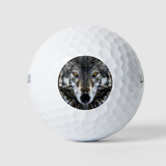 Woodland Wolf Inspirationsporträt Golfball (Vorderseite)