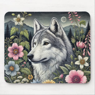 Woodland Wolf Mouse Pad   Inspiriert Schreibtisch Mousepad
