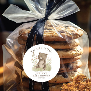 Woodland Wonder Bear Classic Round Sticker