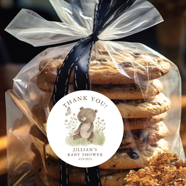 Woodland Wonder Bear Classic Round Sticker (Von Creator hochgeladen)