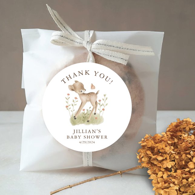 Woodland Wonder Deer Classic Round Sticker (Von Creator hochgeladen)