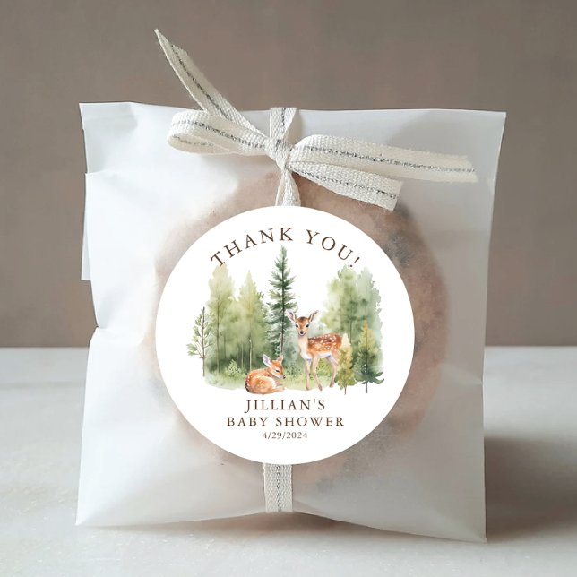 Woodland Wonder Deer Runder Aufkleber (Von Creator hochgeladen)