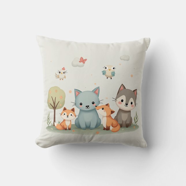 Woodland Wonder - Playful Animal Cushi Kissen (Vorderseite)