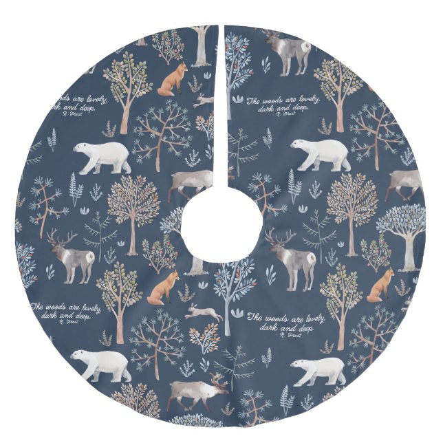 Woodland Wonders Weihnachtsbaumrock Polyester Weihnachtsbaumdecke (Vorderseite)