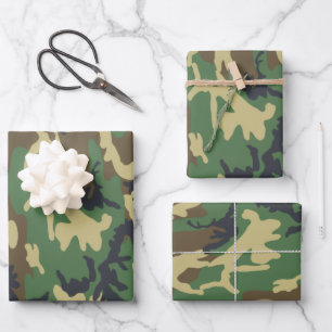 Woodlands Camouflage Outdoorsman-Geschenk  Geschenkpapier Set
