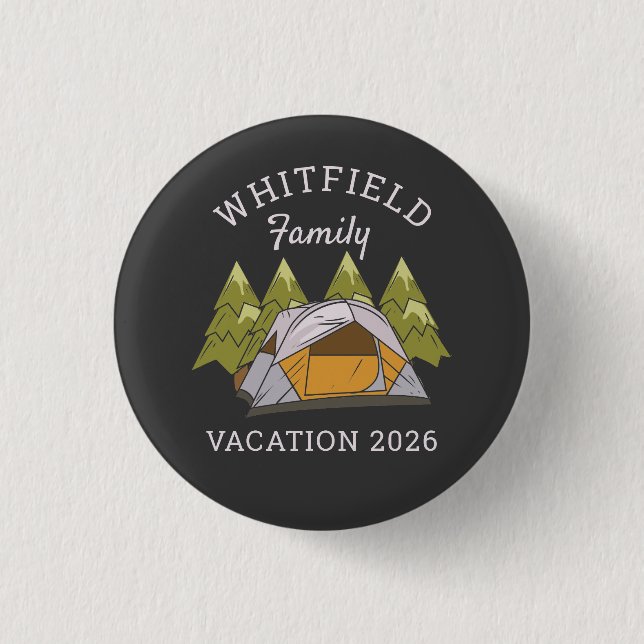 Woodlands Camping Trip Family Wiedersehen Custom Button (Vorderseite)