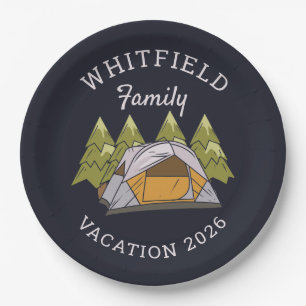 Woodlands Camping Trip Family Wiedersehen Custom Pappteller