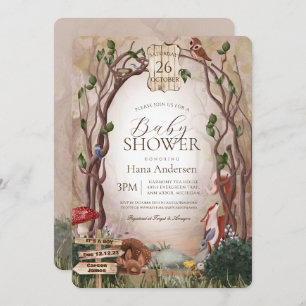 Woodlandtiere Whimsical Forest Baby Dusche Einladung