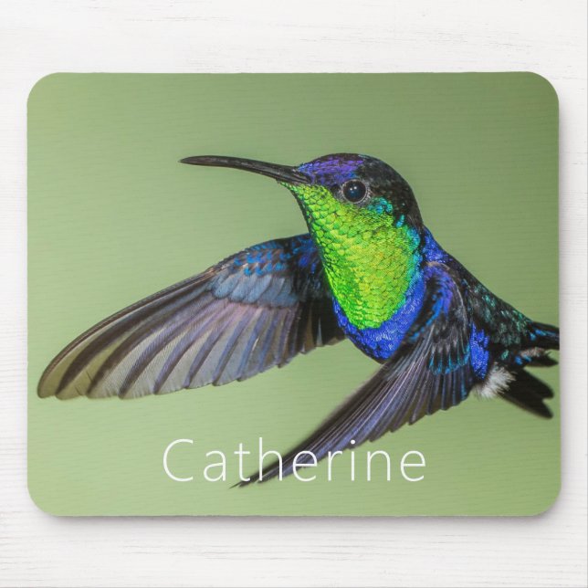 Woodnymph Hummingbird Personalisierter Name Mousepad (Vorne)