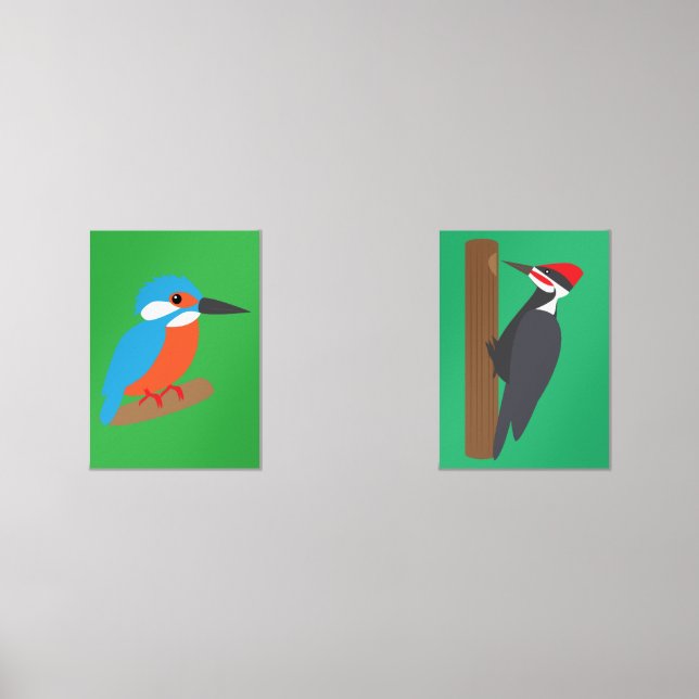 Woodpecker and Kingfisher Bilderwand Sets (Vorderseite)