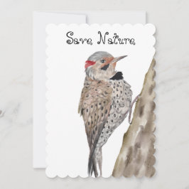 Woodpecker Aquarellkopf Einladung