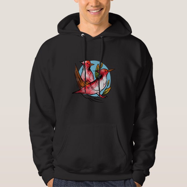 Woodpecker Bird Nature Rote Flecker Wo Hoodie (Vorderseite)