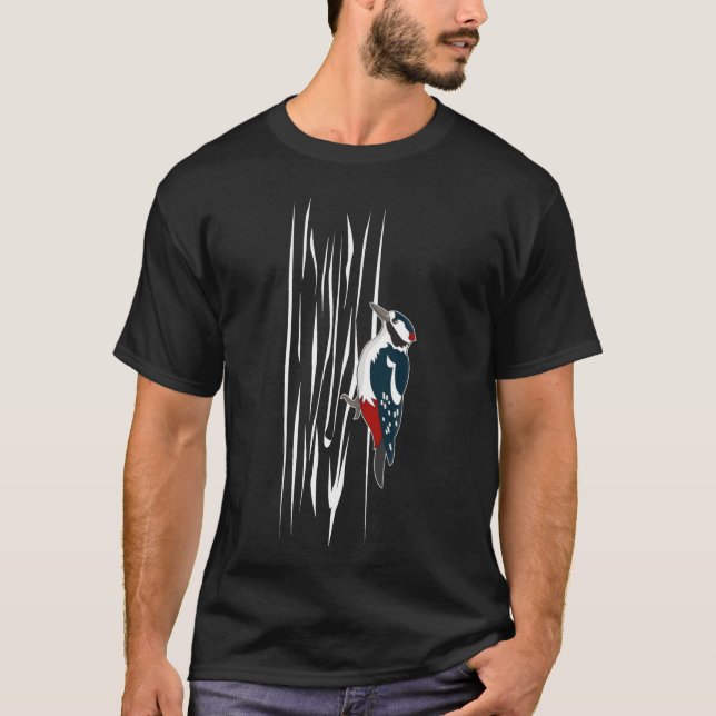 Woodpecker Birdwatcher Vogelbeobachtung Bird Watch T-Shirt (Vorderseite)