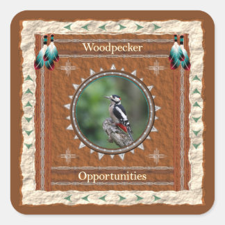 Woodpecker Chancen Energie Quadratischer Aufkleber