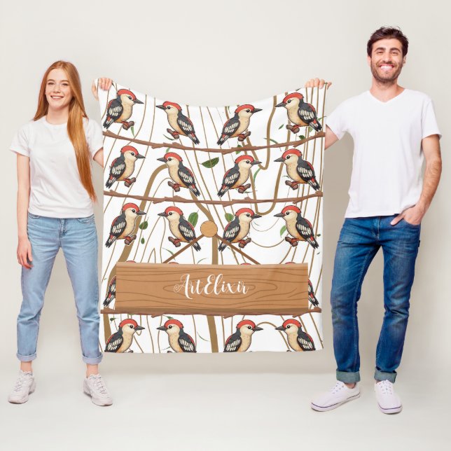 Woodpecker Lovers Print Fleecedecke (Beispiel)