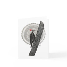Woodpecker Mandala Folded Note Card